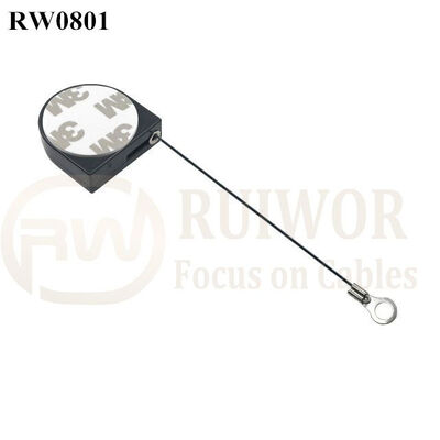 RW0801 D-Shaped Small Retractable Tether Plus Ring Terminal Inner Hole 3mm 4mm 5mm For Option