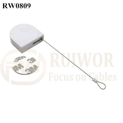 RW0809 D-Shaped Small Retractable Tether Plus Size Customizable Fixed Loop End For Retail Display Protection
