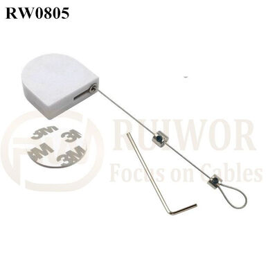 RW0805 D-Shaped Mini Retractable Tether Plus Adjustalbe Lasso Loop End By Small Lock And Allen Key