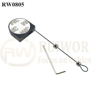 RW0805 D-Shaped Mini Retractable Tether Plus Adjustalbe Lasso Loop End By Small Lock And Allen Key