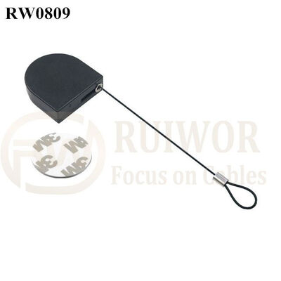 RW0809 D-Shaped Small Retractable Tether Plus Size Customizable Fixed Loop End For Retail Display Protection