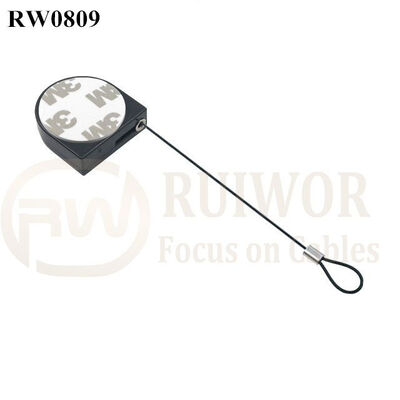 RW0809 D-Shaped Small Retractable Tether Plus Size Customizable Fixed Loop End For Retail Display Protection