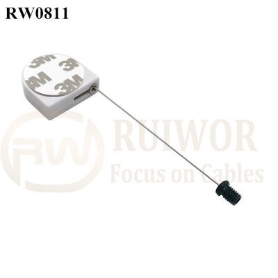 RW0811 D-Shaped Mini Retractable Tether Plus M6x8MM /M8x8MM Or Customized Flat Head Screw Cable End