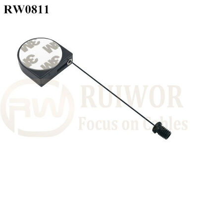 RW0811 D-Shaped Mini Retractable Tether Plus M6x8MM /M8x8MM Or Customized Flat Head Screw Cable End