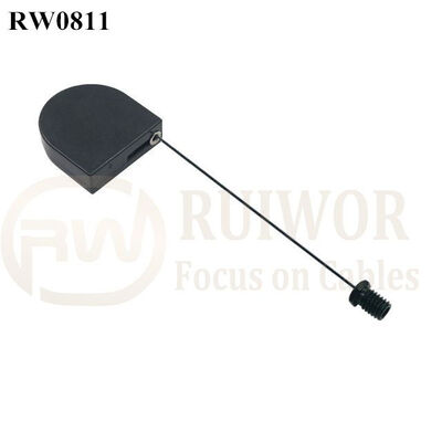 RW0811 D-Shaped Mini Retractable Tether Plus M6x8MM /M8x8MM Or Customized Flat Head Screw Cable End