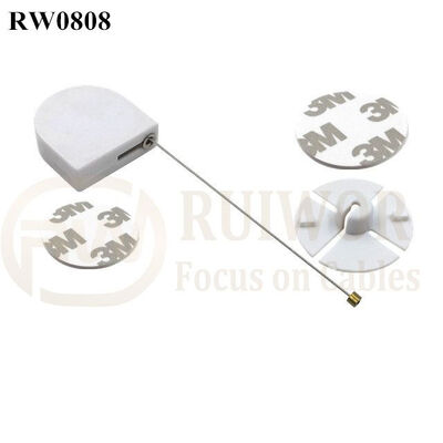 RW0808 D-Shaped Small Retractable Tether Plus Dia 38mm Circular Sticky Flexible ABS Plate