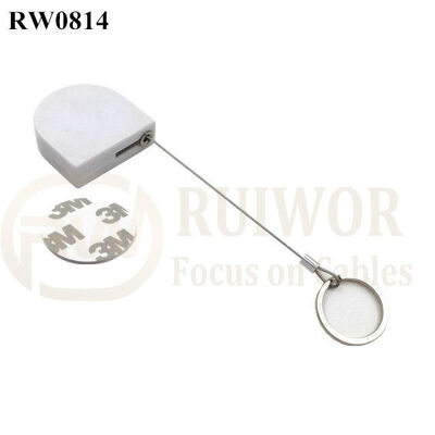 RW0814 D-Shaped Micro Retractable Tether Plus Demountable Key Ring For Retail Positioning Display