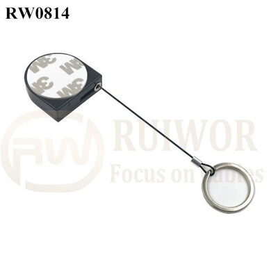RW0814 D-Shaped Micro Retractable Tether Plus Demountable Key Ring For Retail Positioning Display