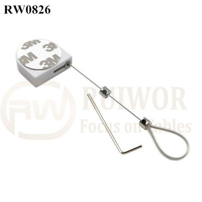 RW0826 D-Shaped Small Retractable Tether Plus Adjustable Stainless Steel Wire Loop Coated Silicone Hose