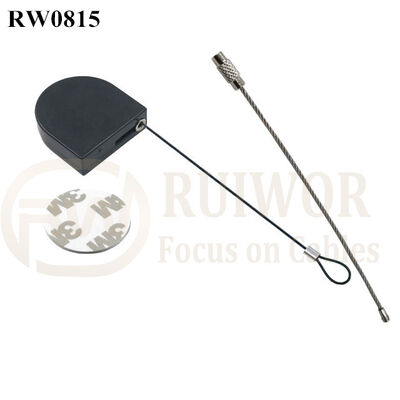 RW0815 D-Shaped Mini Retractable Tether Size Customizable Wire Rope Ring Catch