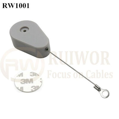 RW1001 Drop-Shaped Retractable Security Tether With Ring Terminal Inner Hole 3mm 4mm 5mm For Option