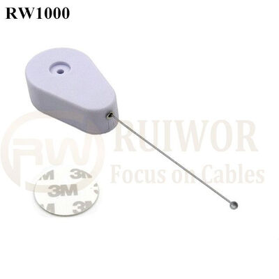 RW1000 Drop-Shaped Retractable Security Tether With Connectors For Several Product Positioning Display