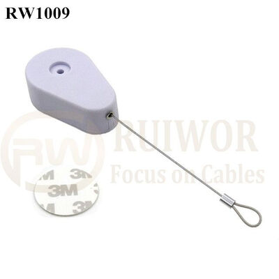 RW1009 Drop-Shaped Retractable Security Tether Plus Size Customizable Fixed Loop End For Store Security