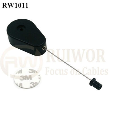 RW1011 Drop-Shaped Retractable Security Tether Plus M6x8MM /M8x8MM Or Customized Flat Head Screw Cable End