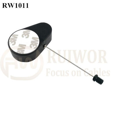 RW1011 Drop-Shaped Retractable Security Tether Plus M6x8MM /M8x8MM Or Customized Flat Head Screw Cable End