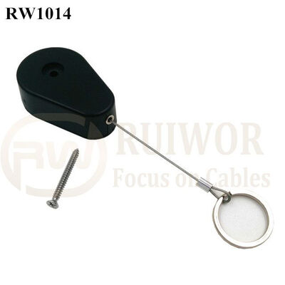 RW1014 Drop-Shaped Retractable Security Tether Plus With Demountable Key Ring For Retail Store Anti Theft Display