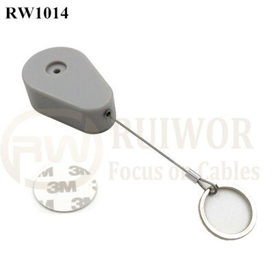 RW1014 Drop-Shaped Retractable Security Tether Plus With Demountable Key Ring For Retail Store Anti Theft Display