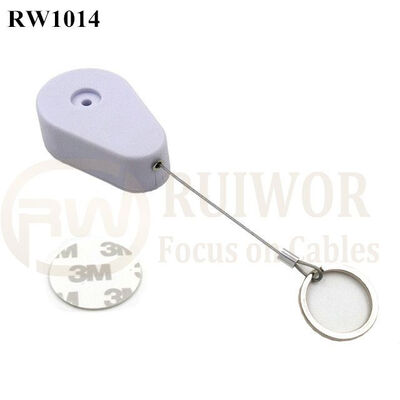 RW1014 Drop-Shaped Retractable Security Tether Plus With Demountable Key Ring For Retail Store Anti Theft Display