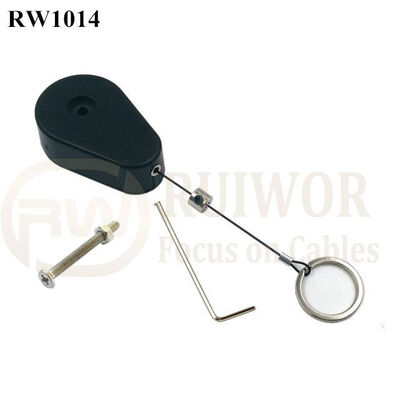 RW1014 Drop-Shaped Retractable Security Tether Plus With Demountable Key Ring For Retail Store Anti Theft Display