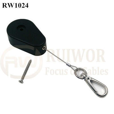 RW1024 Drop-Shaped Retractable Security Tether Plus Key Hook As Tidy Positioned Tool Security Tether