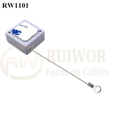 RW1101 Square Retail Security Tether With Ring Terminal Inner Hole 3mm 4mm 5mm For Option