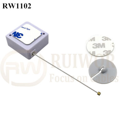 RW1102 Square Retail Security Tether Plus Dia 30mm Circular Adhesive ABS Plate As Mobile Phone Security Solutions