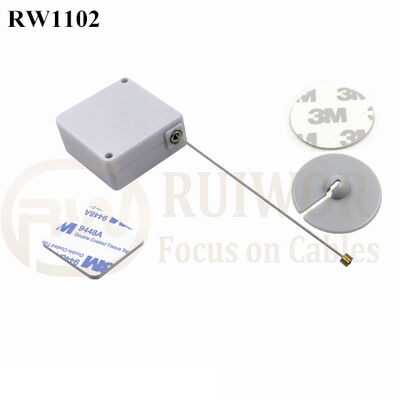 RW1102 Square Retail Security Tether Plus Dia 30mm Circular Adhesive ABS Plate As Mobile Phone Security Solutions