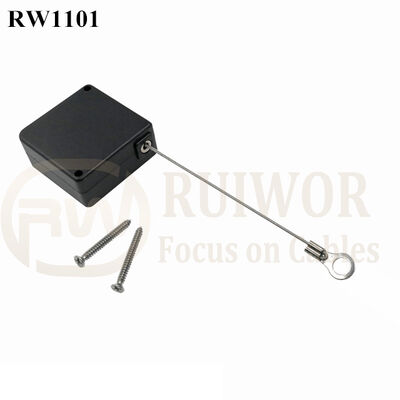 RW1101 Square Retail Security Tether With Ring Terminal Inner Hole 3mm 4mm 5mm For Option