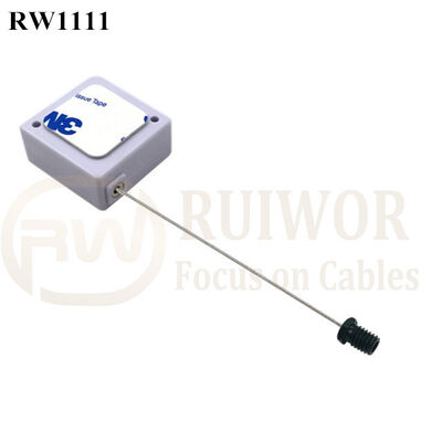 RuiWor RW1111 Square Retractable Steel Cable Rope Retractor Plus M6 /M8 Or Customized Flat Head Screw Cable End