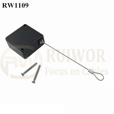 RW1109 Square Retail Security Tether Plus Size Customizable Fixed Loop End