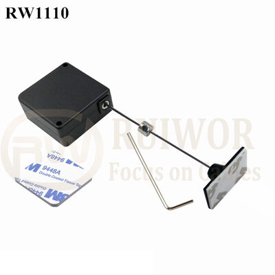 RW1110 Square Retail Security Tether Plus 25X15mm Rectangular Adhesive ABS Plate Used In Design Organizations