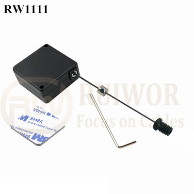 RW1111 Square Retail Security Tether Plus M6x8MM /M8x8MM Or Customized Flat Head Screw Cable End