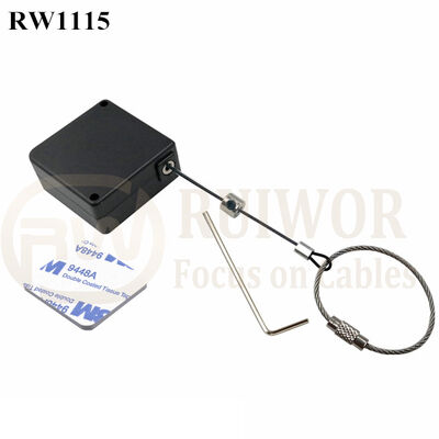 RW1115 Square Retail Security Tether Plus Wire Rope Ring Catch