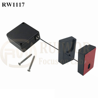 RW1117 Square Retail Security Tether Plus Magnetic Clasps Cable Holder For Cell Phone Anti Theft Retail Display