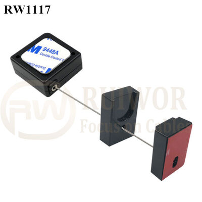 RW1117 Square Retail Security Tether Plus Magnetic Clasps Cable Holder For Cell Phone Anti Theft Retail Display
