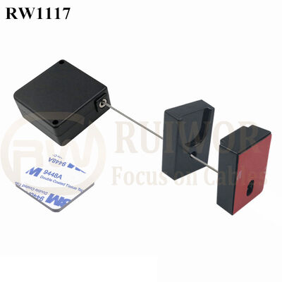 RuiWor RW1117 Square Security Retractable Cable Reel Plus Magnetic Clasps Cable Holder For Cell Phone Anti Theft Retail Display