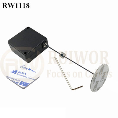 RW1118 Square Retail Security Tether Plus Dia 38mm Circular Sticky Metal Plate Used In Security Solutions
