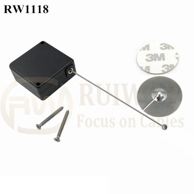 RW1118 Square Retail Security Tether Plus Dia 38mm Circular Sticky Metal Plate Used In Security Solutions