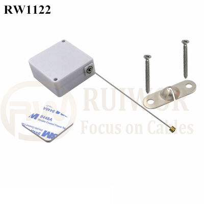 RuiWor RW1122 Square Retractable Tool Lanyard Plus Perforated Metal Plate Connector Installed By Screw