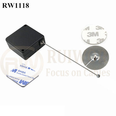 RW1118 Square Retail Security Tether Plus Dia 38mm Circular Sticky Metal Plate Used In Security Solutions