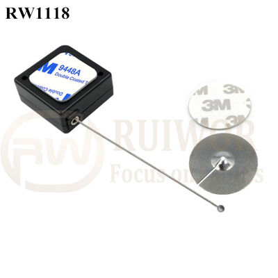 RW1118 Square Retail Security Tether Plus Dia 38mm Circular Sticky Metal Plate Used In Security Solutions