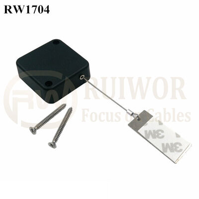 RW1704 Square Security Tether Plus 45X19mm Rectangular Sticky Metal Plate