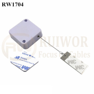 RW1704 Square Security Tether Plus 45X19mm Rectangular Sticky Metal Plate