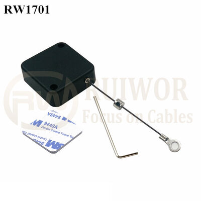 RW1701 Square Security Tether With Ring Terminal Inner Hole 3mm 4mm 5mm For Option