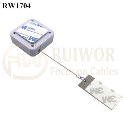 RW1704 Square Security Tether Plus 45X19mm Rectangular Sticky Metal Plate