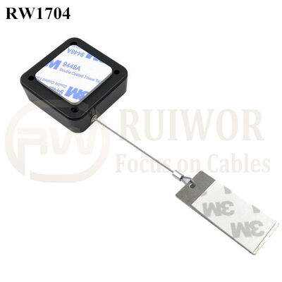 RW1704 Square Security Tether Plus 45X19mm Rectangular Sticky Metal Plate