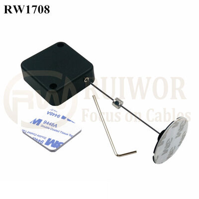 RW1708 Square Security Tether Plus Dia 38mm Circular Sticky Flexible ABS Plate For Cambered Surface Products