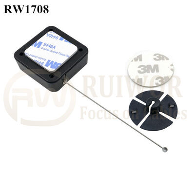 RW1708 Square Security Tether Plus Dia 38mm Circular Sticky Flexible ABS Plate For Cambered Surface Products