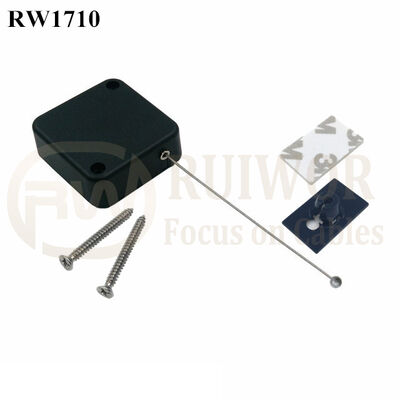 RW1710 Square Security Tether Plus 25X15mm Rectangular Adhesive ABS Plate