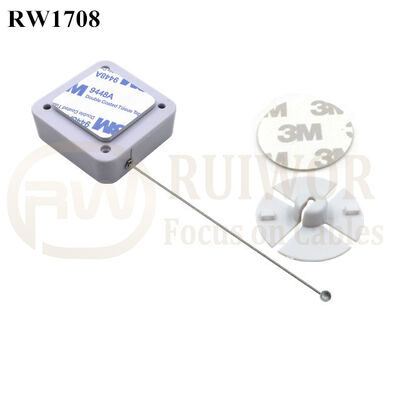 RW1708 Square Security Tether Plus Dia 38mm Circular Sticky Flexible ABS Plate For Cambered Surface Products